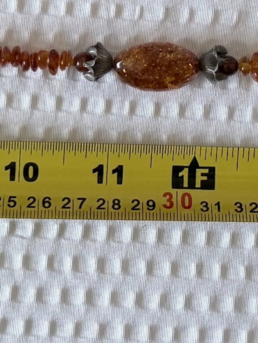 Amber Beaded Necklace - Elegant Honey Brown Statement - Picture 5 of 5